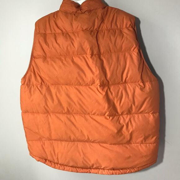 LL Bean mens XL orange grey reversible goose down puffer quilted vest 0BDC7 - Picture 2 of 13